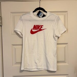 Brand New with Tags Nike White Tee with Red Swoosh